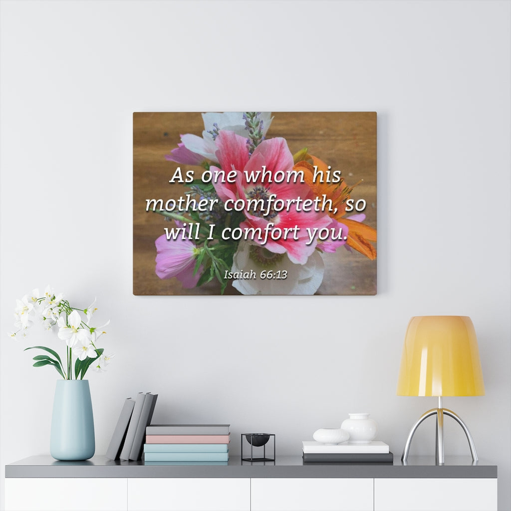 Scripture Walls His Mother Comforteth Isaiah 66:13 Bible Verse Canvas Christian Wall Art Ready to Hang Unframed-Express Your Love Gifts