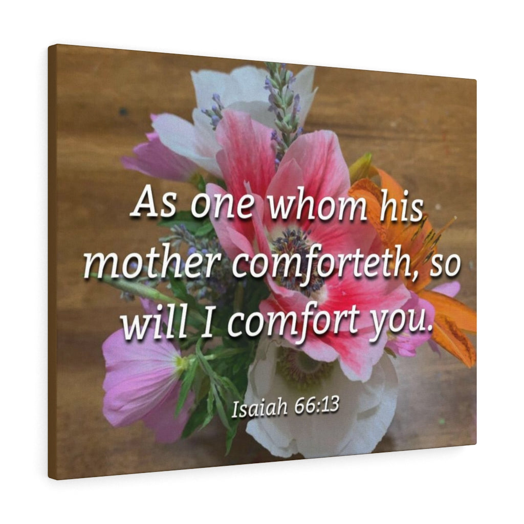 Scripture Walls His Mother Comforteth Isaiah 66:13 Bible Verse Canvas Christian Wall Art Ready to Hang Unframed-Express Your Love Gifts