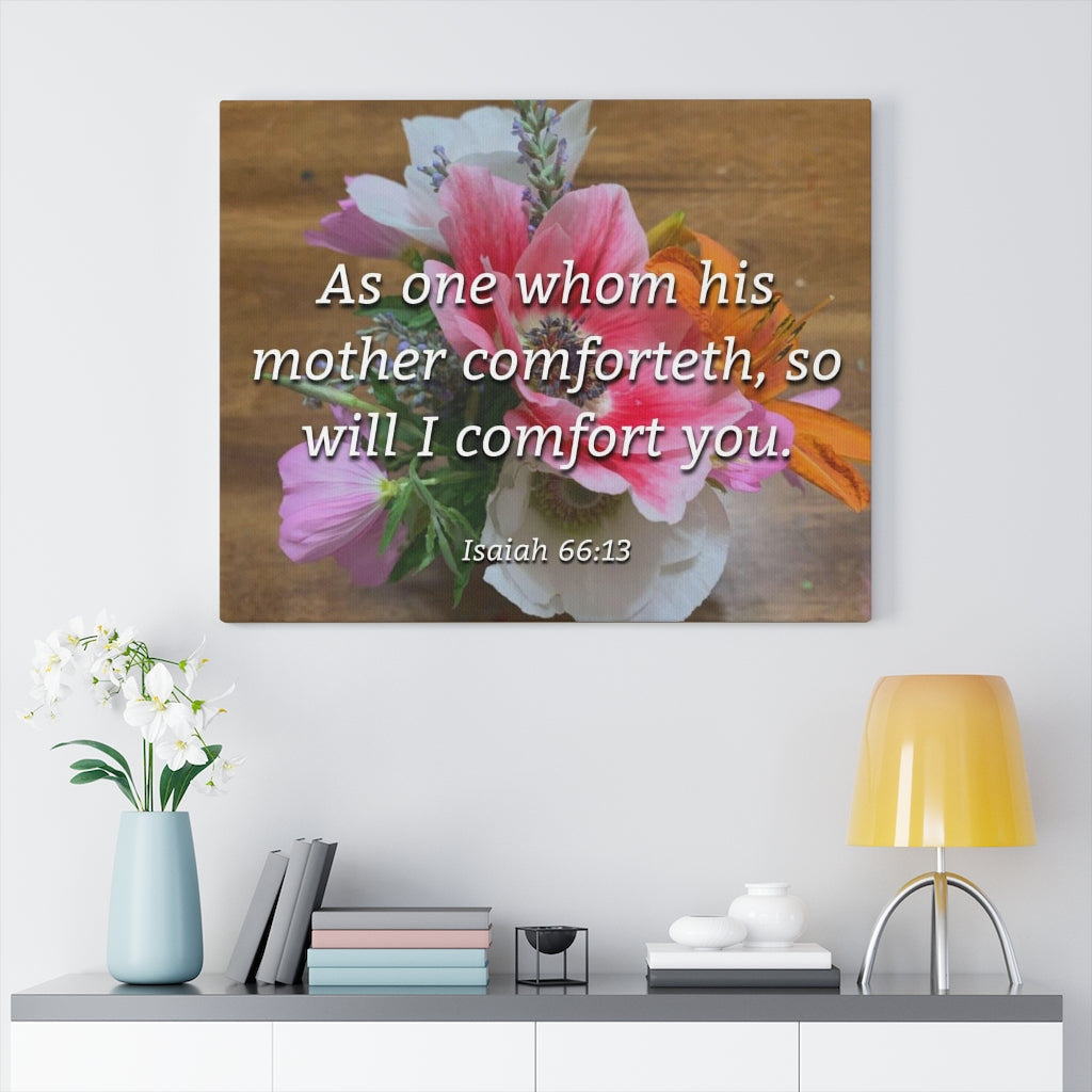 Scripture Walls His Mother Comforteth Isaiah 66:13 Bible Verse Canvas Christian Wall Art Ready to Hang Unframed-Express Your Love Gifts