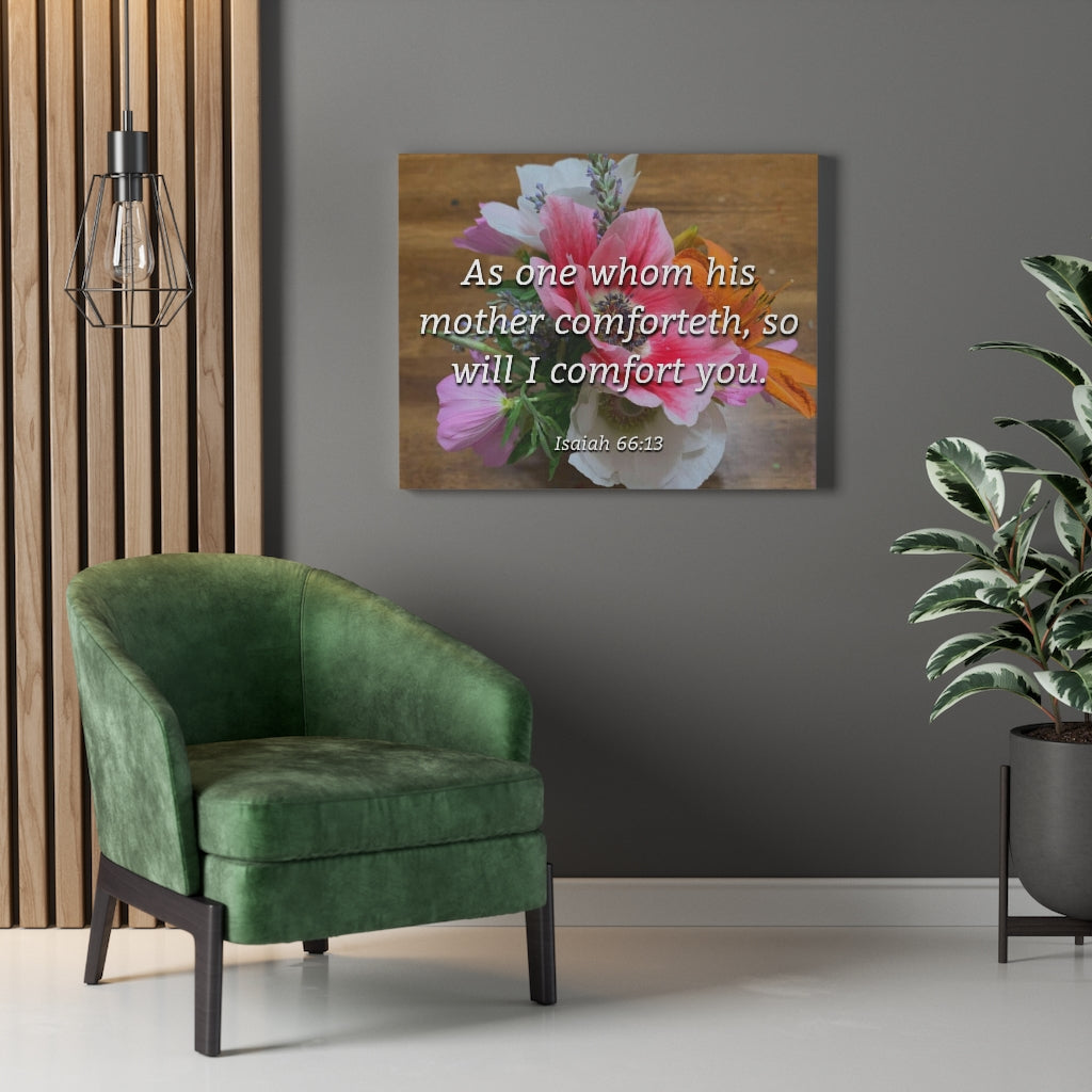 Scripture Walls His Mother Comforteth Isaiah 66:13 Bible Verse Canvas Christian Wall Art Ready to Hang Unframed-Express Your Love Gifts