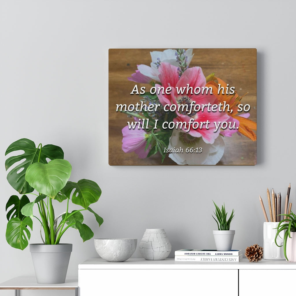 Scripture Walls His Mother Comforteth Isaiah 66:13 Bible Verse Canvas Christian Wall Art Ready to Hang Unframed-Express Your Love Gifts