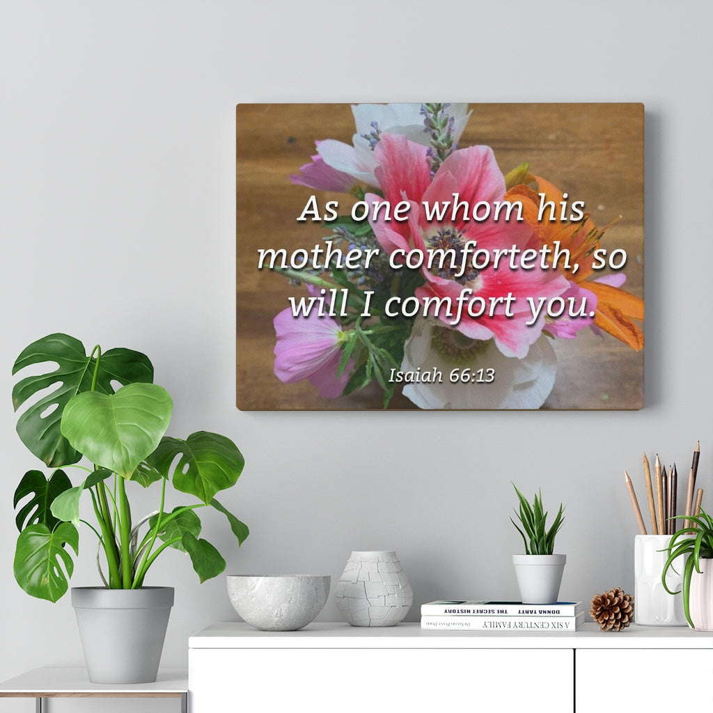 Scripture Walls His Mother Comforteth Isaiah 66:13 Bible Verse Canvas Christian Wall Art Ready to Hang Unframed-Express Your Love Gifts