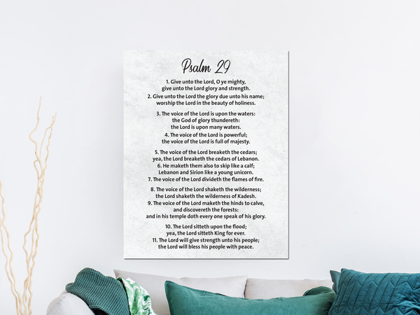 Scripture Walls His Voice Does Wonders Psalm 29 Bible Verse Canvas Christian Wall Art Ready to Hang Unframed-Express Your Love Gifts