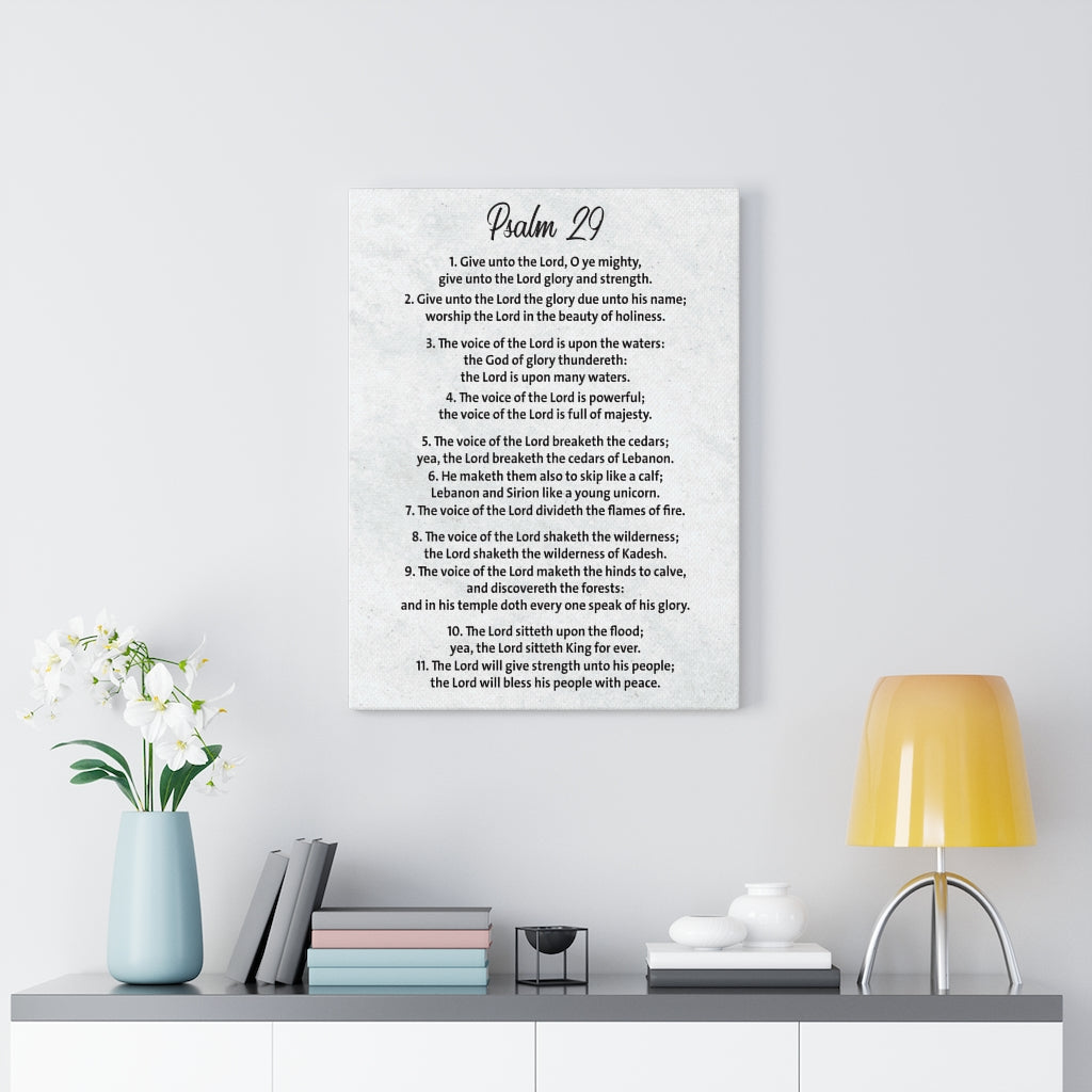Scripture Walls His Voice Does Wonders Psalm 29 Bible Verse Canvas Christian Wall Art Ready to Hang Unframed-Express Your Love Gifts