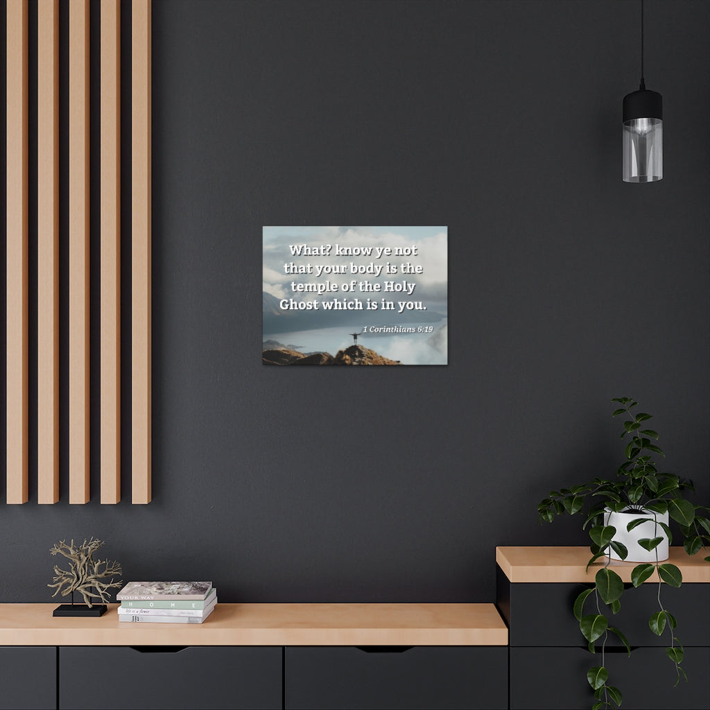 Scripture Walls Holy Ghost 1 Corinthians 6:19 Bible Verse Canvas Christian Wall Art Ready to Hang Unframed-Express Your Love Gifts