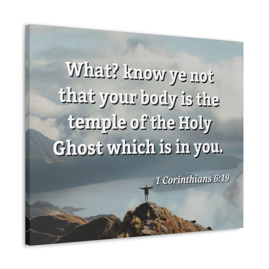 Scripture Walls Holy Ghost 1 Corinthians 6:19 Bible Verse Canvas Christian Wall Art Ready to Hang Unframed-Express Your Love Gifts