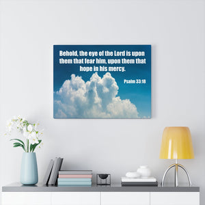 Scripture Walls Hope in His Mercy Psalm 33:18 Bible Verse Canvas Christian Wall Art Ready to Hang Unframed-Express Your Love Gifts