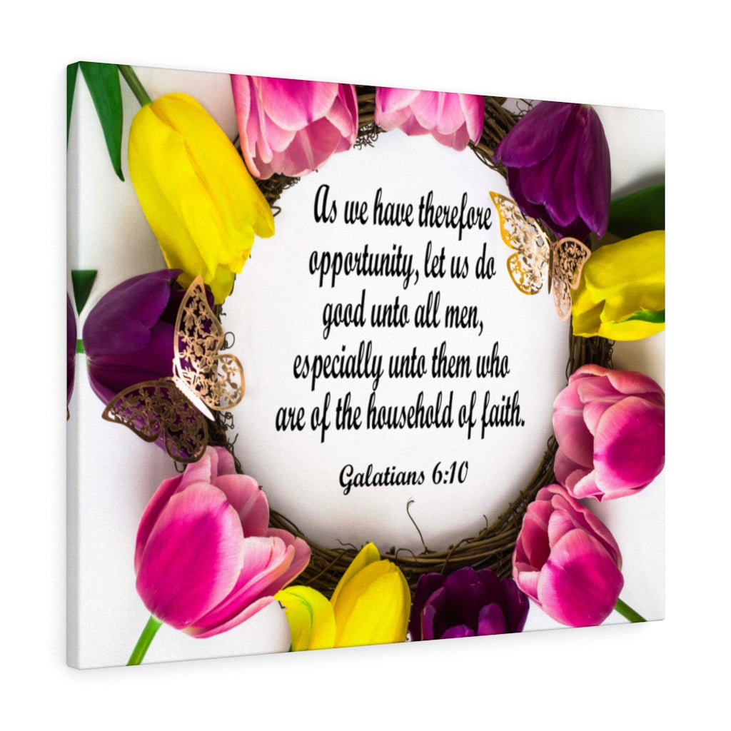 Scripture Walls Household of Faith Galatians 6:10 Bible Verse Canvas Christian Wall Art Ready to Hang Unframed-Express Your Love Gifts