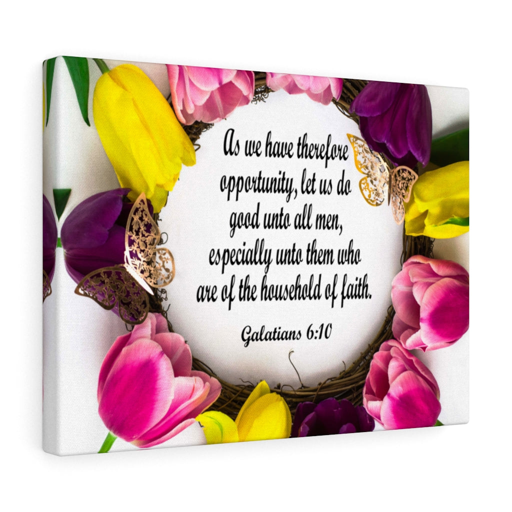 Scripture Walls Household of Faith Galatians 6:10 Bible Verse Canvas Christian Wall Art Ready to Hang Unframed-Express Your Love Gifts