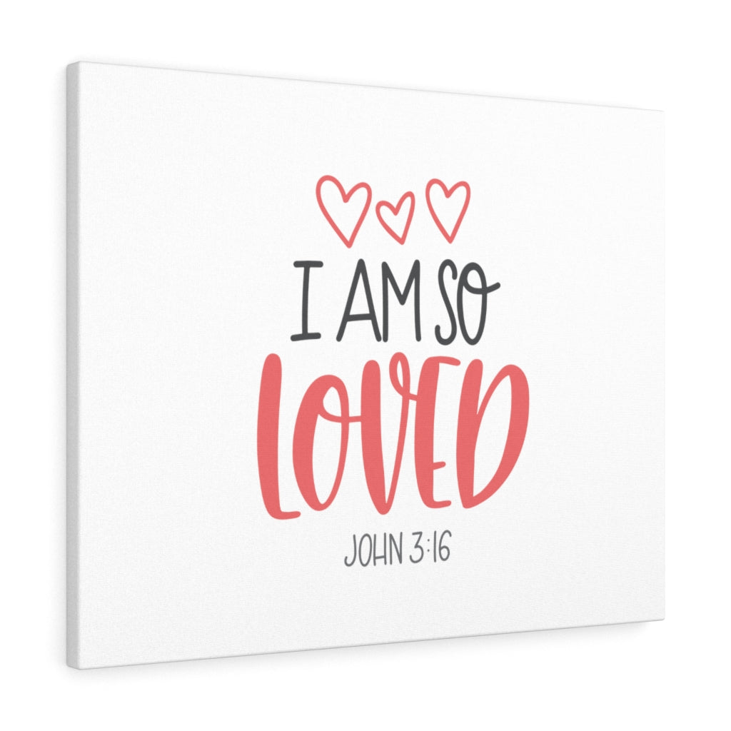 Scripture Walls I Am So Loved Hearts John 3:16 Bible Verse Canvas Christian Wall Art Ready to Hang Unframed-Express Your Love Gifts
