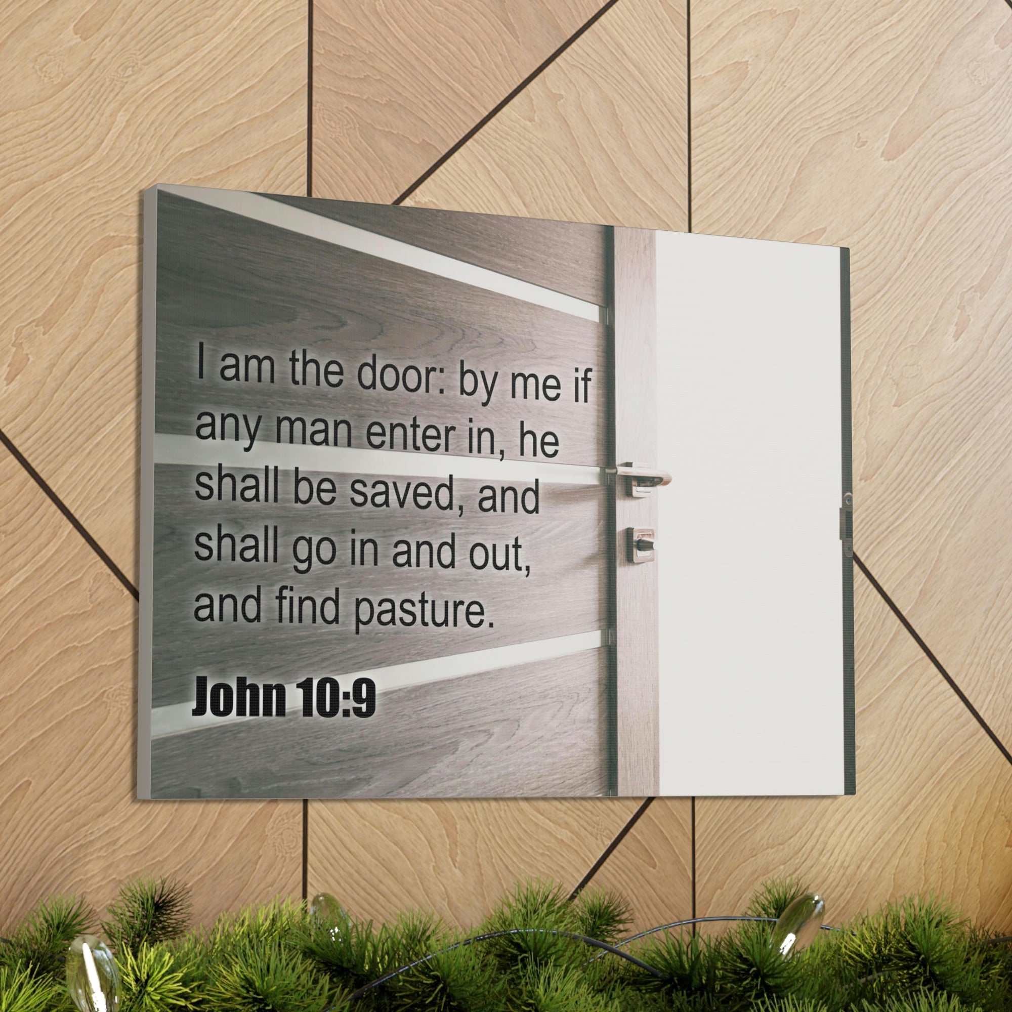Scripture Walls I Am The Door John 10:9 Bible Verse Canvas Christian Wall Art Ready to Hang Unframed-Express Your Love Gifts