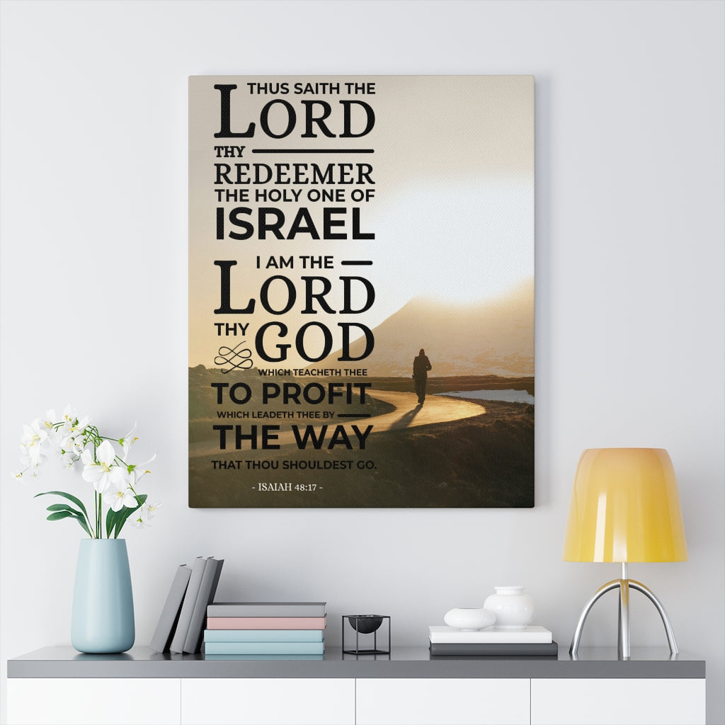 Scripture Walls I Am The Lord Thy God Isaiah 48:17 Bible Verse Canvas Christian Wall Art Ready to Hang Unframed-Express Your Love Gifts