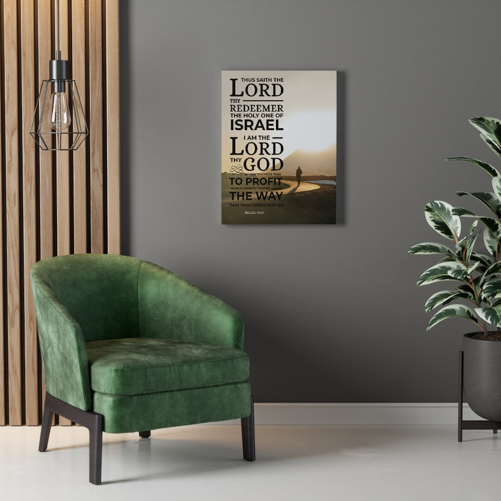 Scripture Walls I Am The Lord Thy God Isaiah 48:17 Bible Verse Canvas Christian Wall Art Ready to Hang Unframed-Express Your Love Gifts