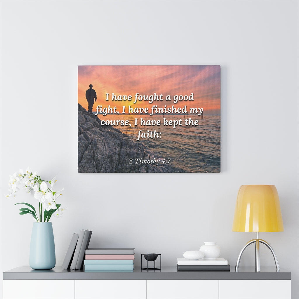 Scripture Walls I have Kept The Faith 2 Timothy 4:7 Bible Verse Canvas Christian Wall Art Ready to Hang Unframed-Express Your Love Gifts