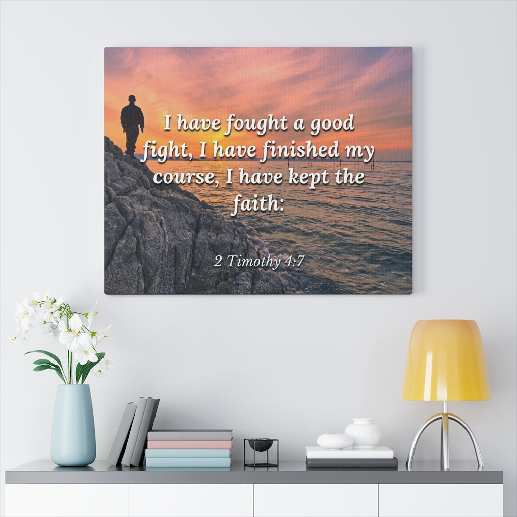 Scripture Walls I have Kept The Faith 2 Timothy 4:7 Bible Verse Canvas Christian Wall Art Ready to Hang Unframed-Express Your Love Gifts