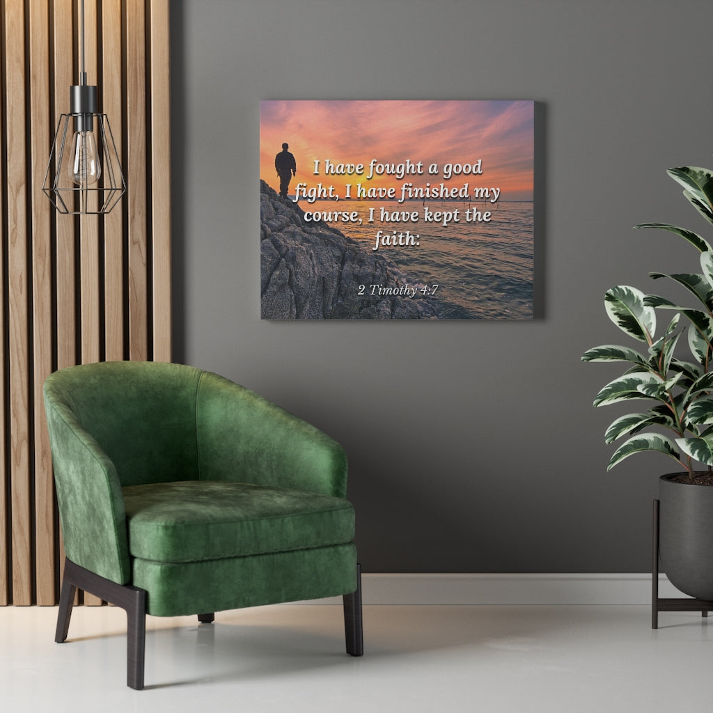 Scripture Walls I have Kept The Faith 2 Timothy 4:7 Bible Verse Canvas Christian Wall Art Ready to Hang Unframed-Express Your Love Gifts