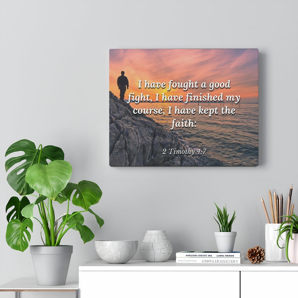 Scripture Walls I have Kept The Faith 2 Timothy 4:7 Bible Verse Canvas Christian Wall Art Ready to Hang Unframed-Express Your Love Gifts
