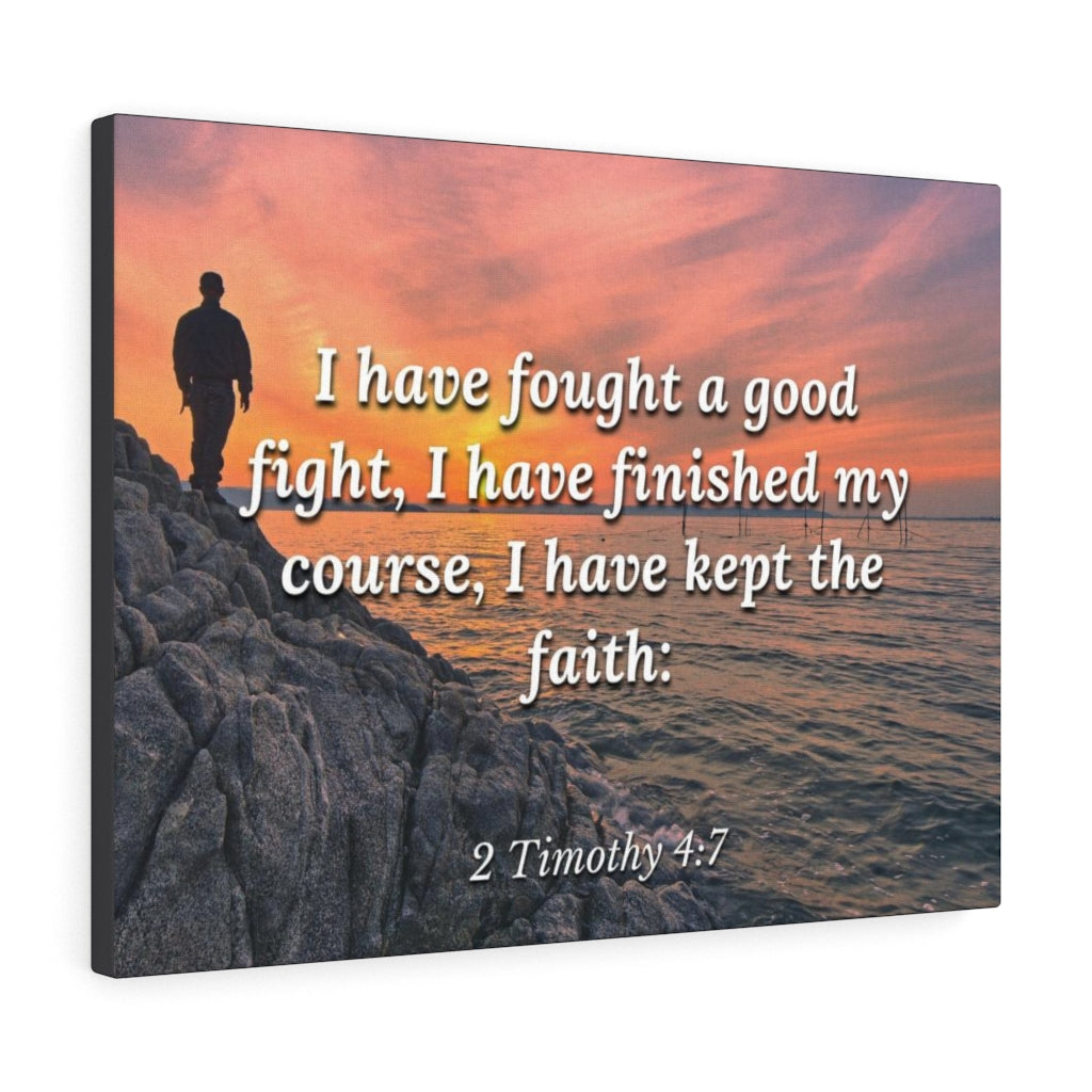 Scripture Walls I have Kept The Faith 2 Timothy 4:7 Bible Verse Canvas Christian Wall Art Ready to Hang Unframed-Express Your Love Gifts