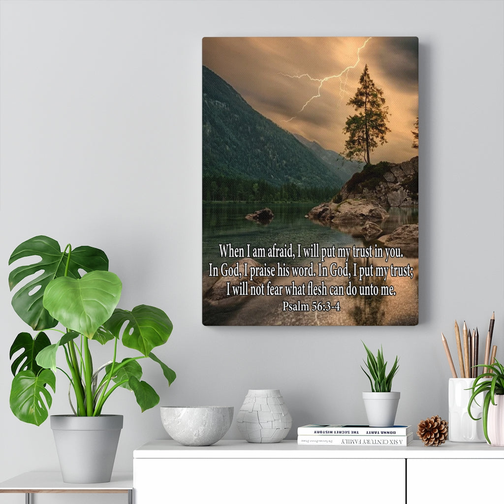 Scripture Walls I Put My Trust in You Psalm 56:3-4 Bible Verse Canvas Christian Wall Art Ready to Hang Unframed-Express Your Love Gifts