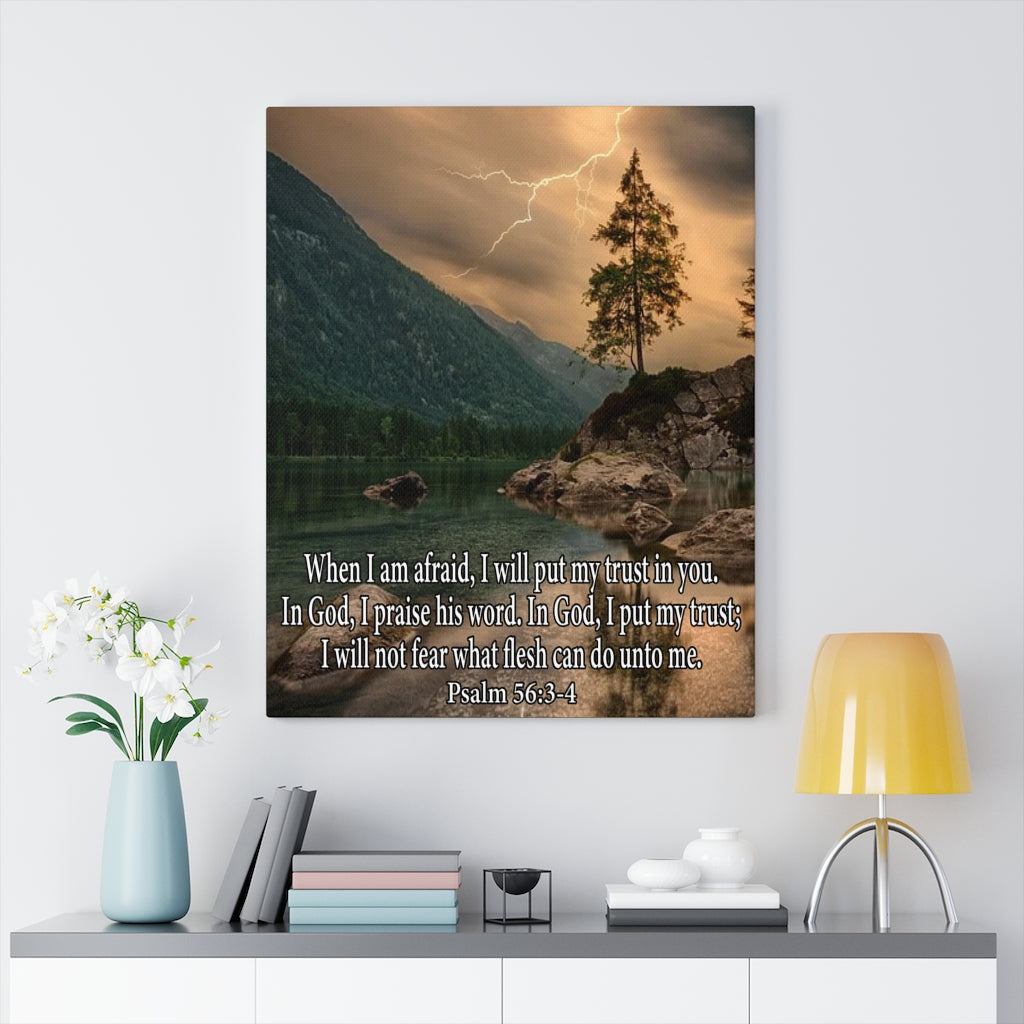 Scripture Walls I Put My Trust in You Psalm 56:3-4 Bible Verse Canvas Christian Wall Art Ready to Hang Unframed-Express Your Love Gifts
