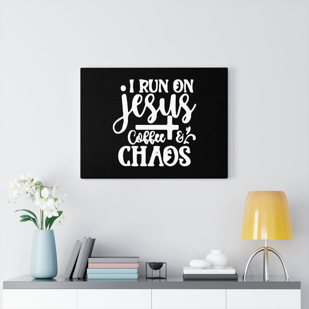 Scripture Walls I Run On Jesus Bible Verse Canvas Christian Wall Art Ready to Hang Unframed-Express Your Love Gifts