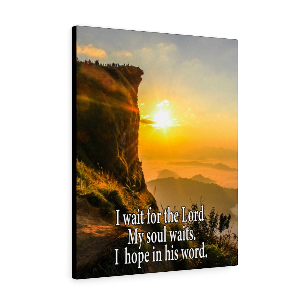 Scripture Walls I Wait For The Lord Psalm 130:5 Bible Verse Canvas Christian Wall Art Ready to Hang Unframed-Express Your Love Gifts
