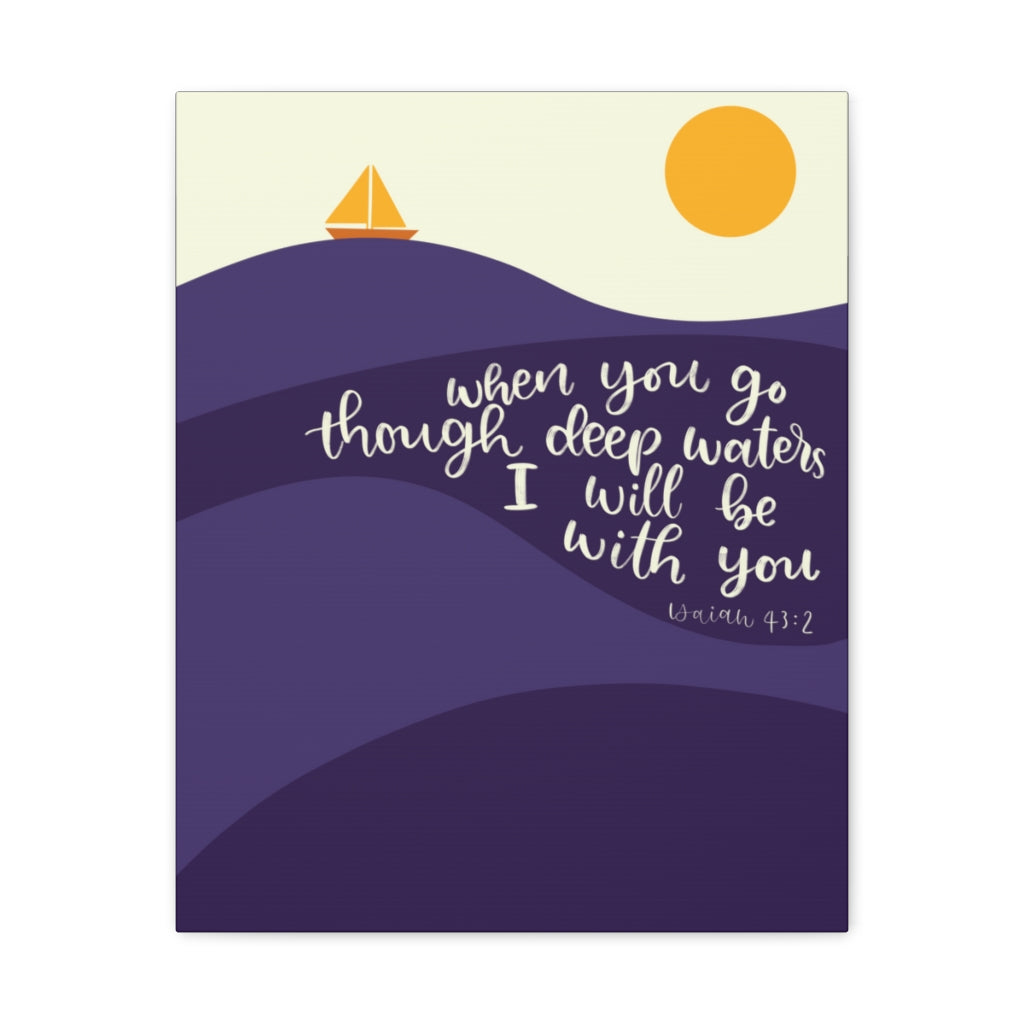 Scripture Walls I Will Be With You Sea Isaiah 43:2 Bible Verse Canvas Christian Wall Art Ready to Hang Unframed-Express Your Love Gifts