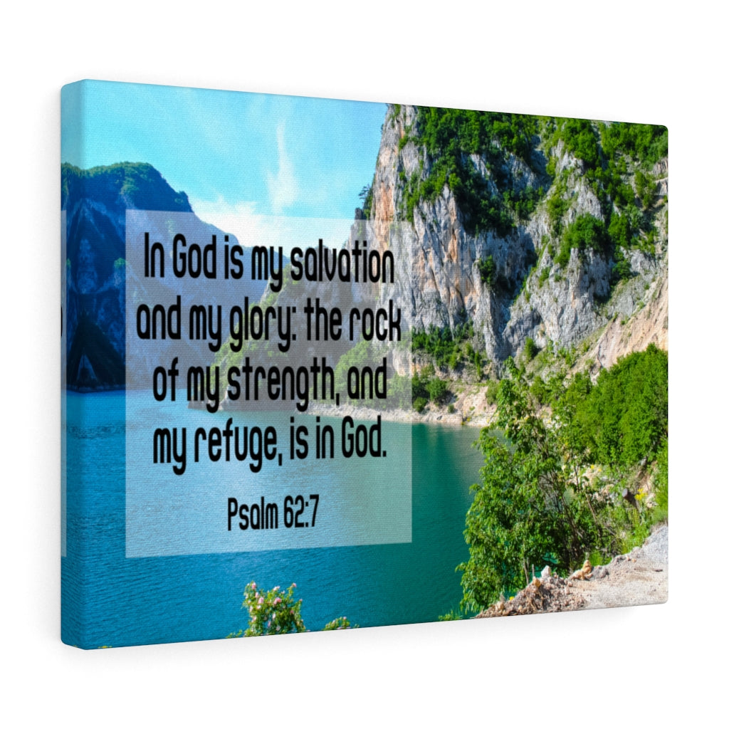 Scripture Walls In God is My Salvation Psalm 62:7 Bible Verse Canvas Christian Wall Art Ready to Hang Unframed-Express Your Love Gifts