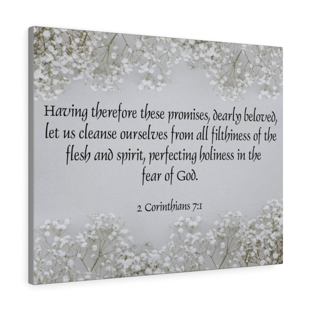 Scripture Walls In The Fear of God 2 Corinthians 7:1 Bible Verse Canvas Christian Wall Art Ready to Hang Unframed-Express Your Love Gifts