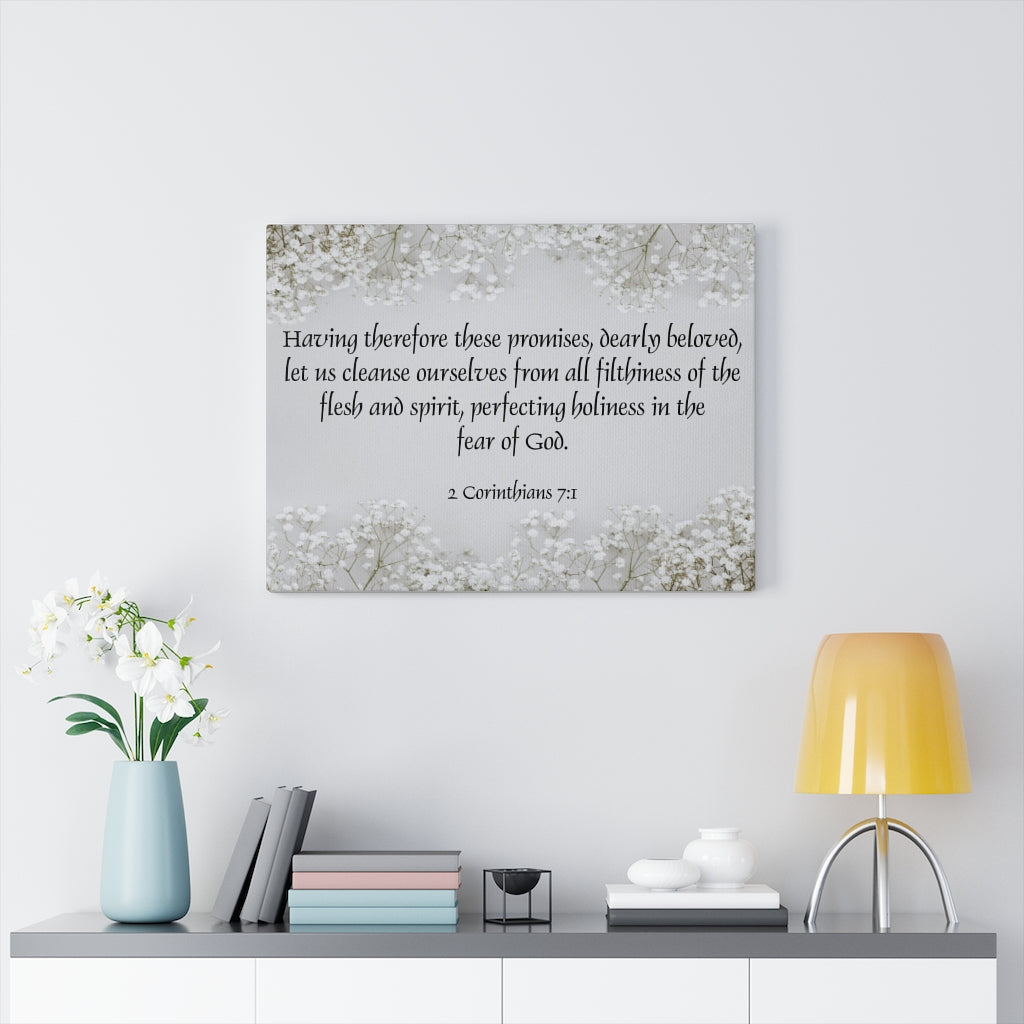 Scripture Walls In The Fear of God 2 Corinthians 7:1 Bible Verse Canvas Christian Wall Art Ready to Hang Unframed-Express Your Love Gifts