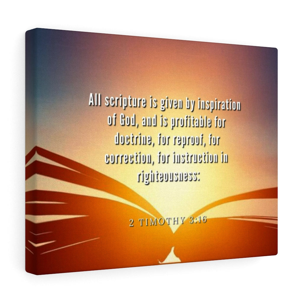 Scripture Walls Inspiration Of God 2 Timothy 3:16 Bible Verse Canvas Christian Wall Art Ready to Hang Unframed-Express Your Love Gifts