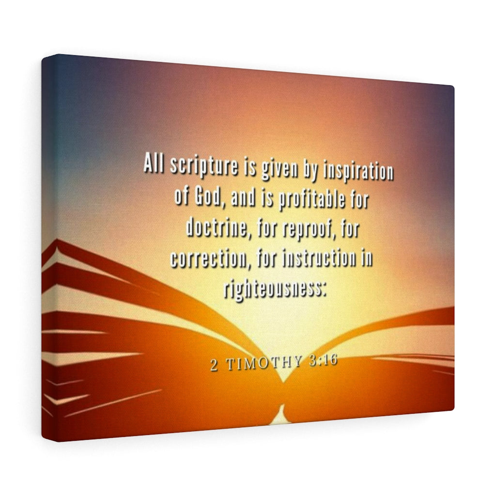 Scripture Walls Inspiration Of God 2 Timothy 3:16 Bible Verse Canvas Christian Wall Art Ready to Hang Unframed-Express Your Love Gifts