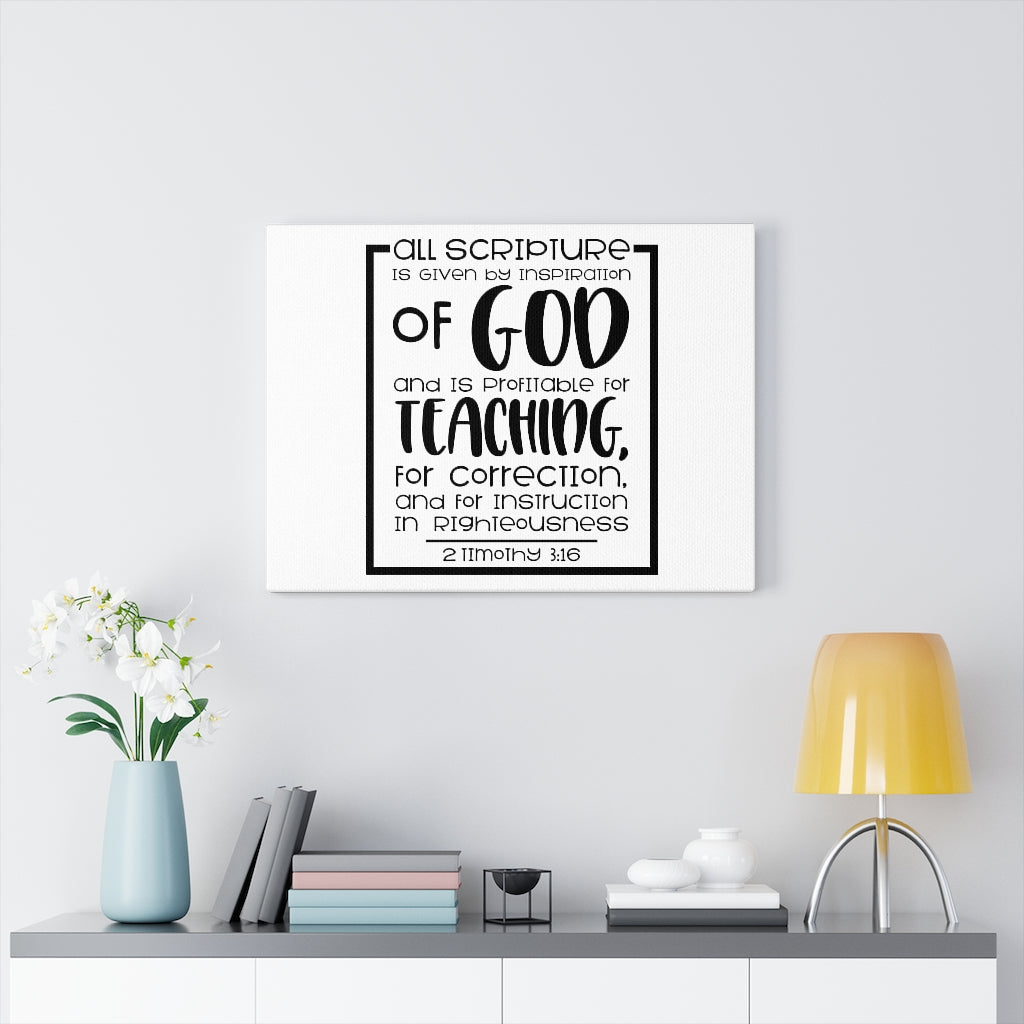 Scripture Walls Instruction In Righteousness 2 Timothy 3:16 Bible Verse Canvas Christian Wall Art Ready to Hang Unframed-Express Your Love Gifts