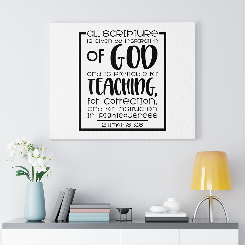 Scripture Walls Instruction In Righteousness 2 Timothy 3:16 Bible Verse Canvas Christian Wall Art Ready to Hang Unframed-Express Your Love Gifts