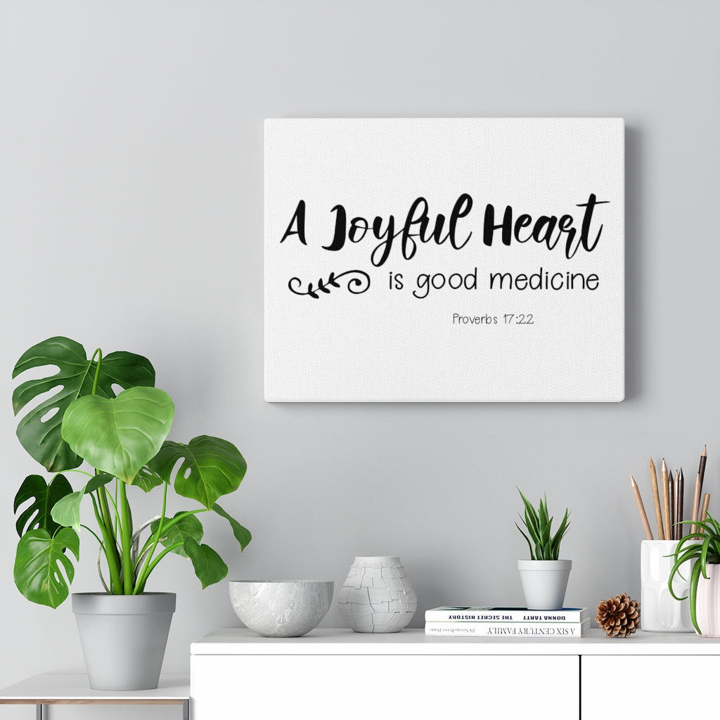 Scripture Walls Is Good Medicine Proverbs 17:22 Bible Verse Canvas Christian Wall Art Ready to Hang Unframed-Express Your Love Gifts