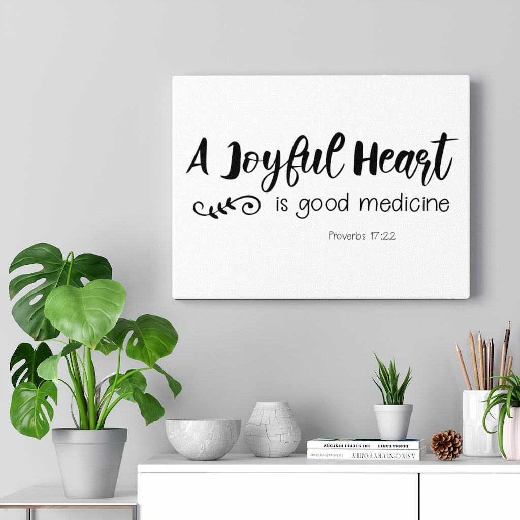 Scripture Walls Is Good Medicine Proverbs 17:22 Bible Verse Canvas Christian Wall Art Ready to Hang Unframed-Express Your Love Gifts