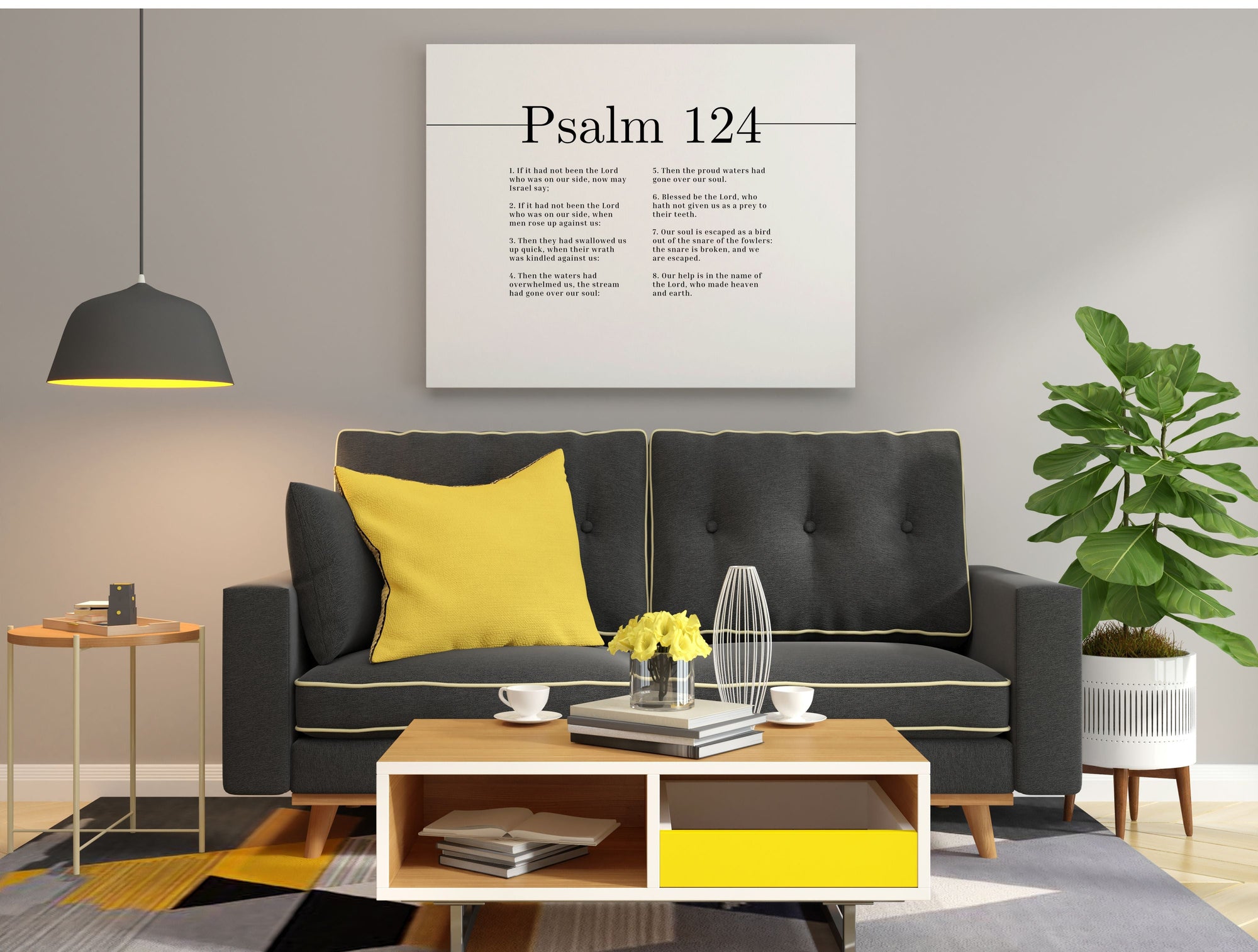 Scripture Walls Is In The Name Of The Lord Psalm 124 Bible Verse Canvas Christian Wall Art Ready to Hang Unframed-Express Your Love Gifts