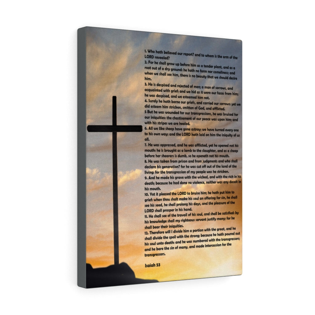 Scripture Walls Isaiah 53 Chapter Cross Bible Canvas Christian Wall Art Ready to Hang Unframed-Express Your Love Gifts