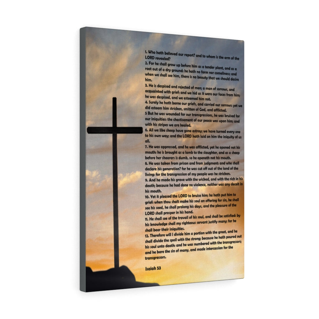 Scripture Walls Isaiah 53 Chapter Cross Bible Canvas Christian Wall Art Ready to Hang Unframed-Express Your Love Gifts