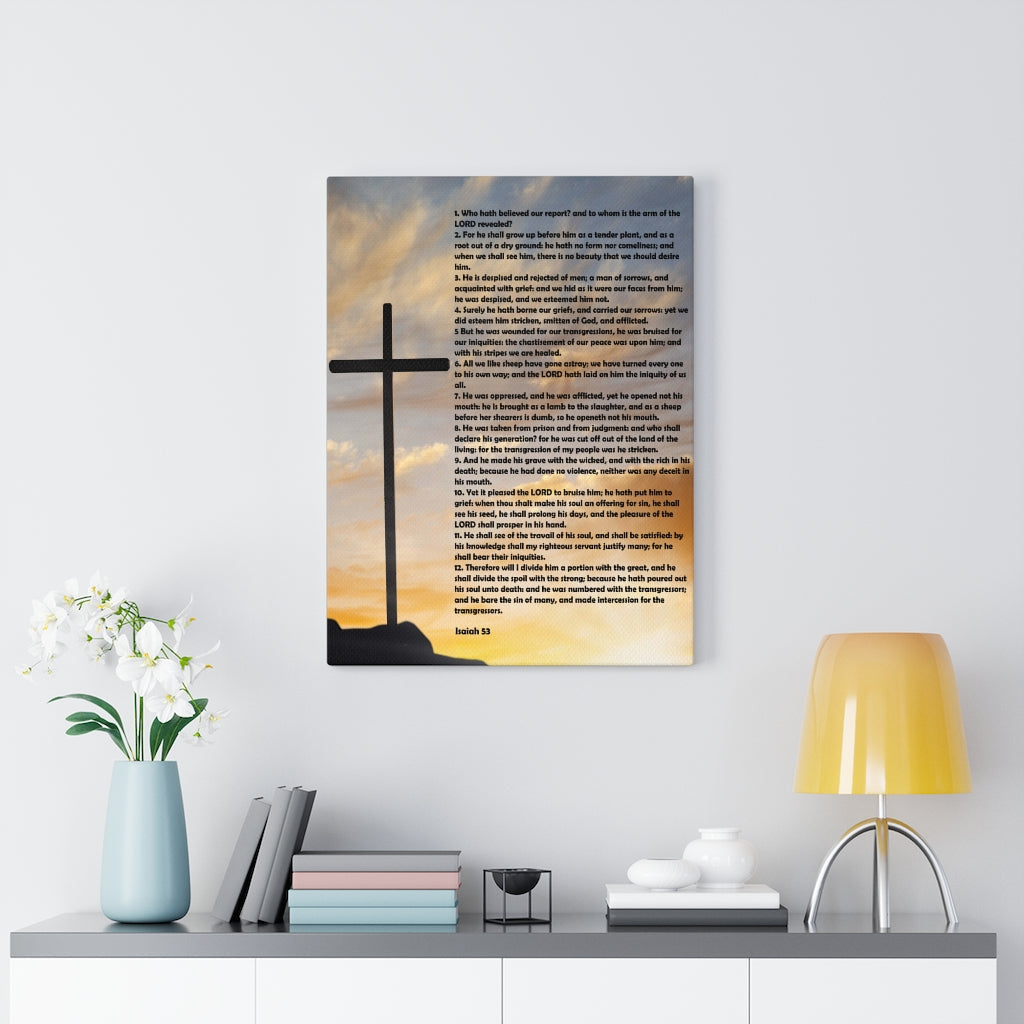 Scripture Walls Isaiah 53 Chapter Cross Bible Canvas Christian Wall Art Ready to Hang Unframed-Express Your Love Gifts