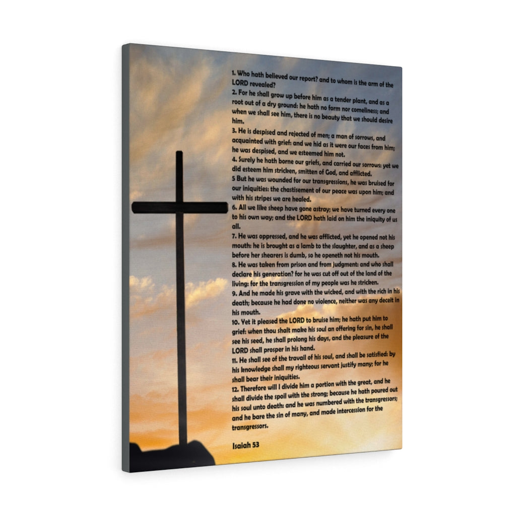 Scripture Walls Isaiah 53 Chapter Cross Bible Canvas Christian Wall Art Ready to Hang Unframed-Express Your Love Gifts