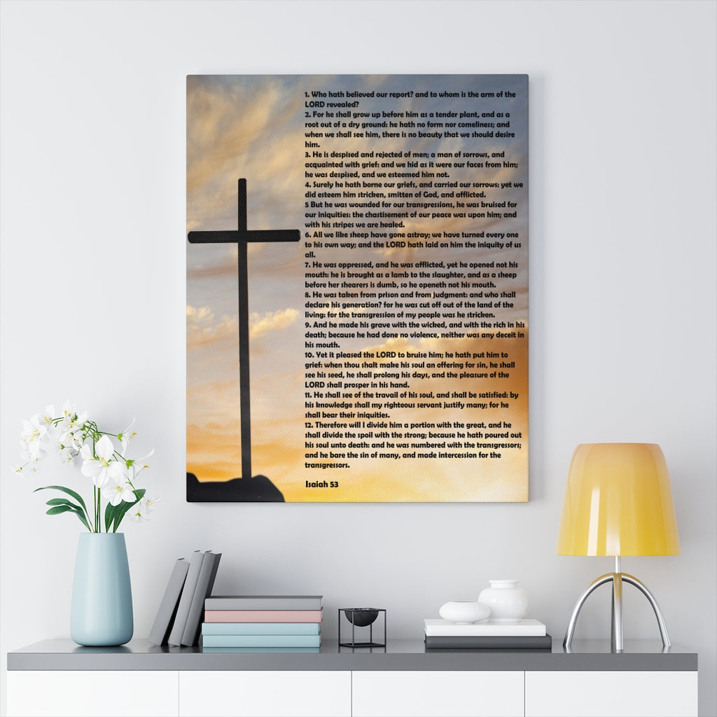 Scripture Walls Isaiah 53 Chapter Cross Bible Canvas Christian Wall Art Ready to Hang Unframed-Express Your Love Gifts