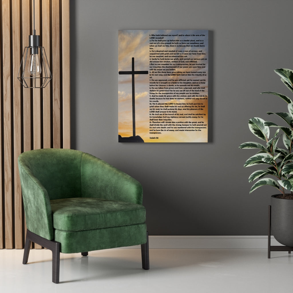 Scripture Walls Isaiah 53 Chapter Cross Bible Canvas Christian Wall Art Ready to Hang Unframed-Express Your Love Gifts