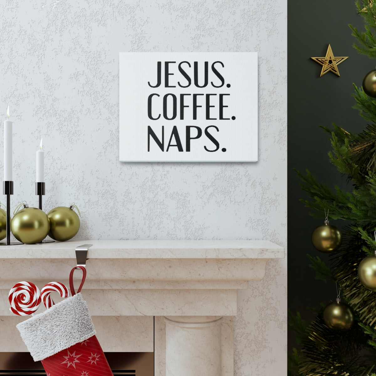 Scripture Walls Jesus Coffee Naps Romans 10:9 Christian Wall Art Print Ready to Hang Unframed-Express Your Love Gifts