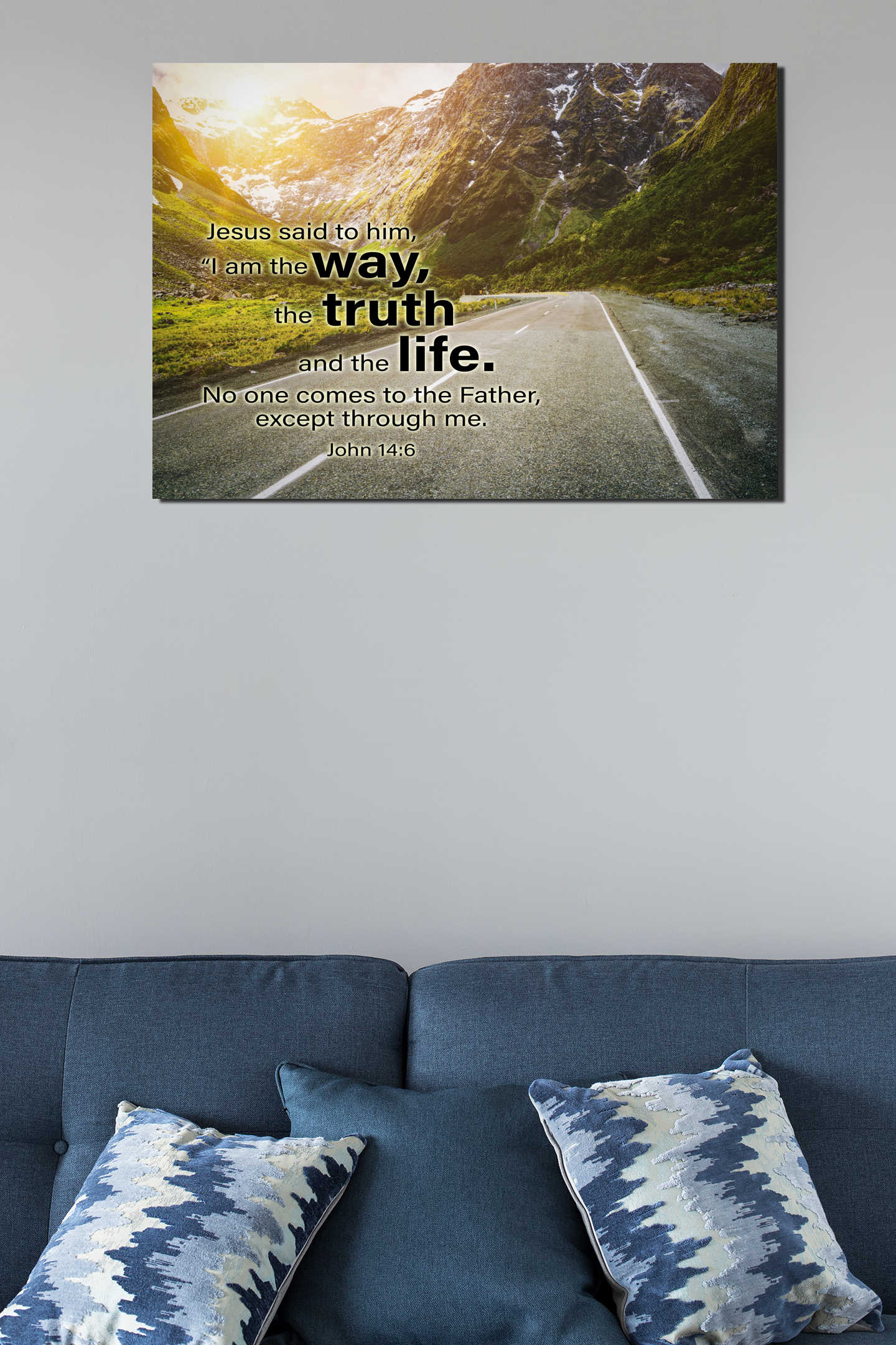 Scripture Walls Jesus is the Way John 14:6 Bible Verse Canvas Christian Wall Art Ready to Hang Unframed-Express Your Love Gifts