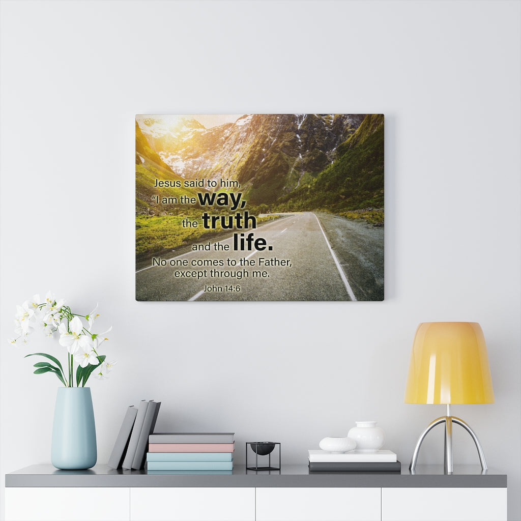Scripture Walls Jesus is the Way John 14:6 Bible Verse Canvas Christian Wall Art Ready to Hang Unframed-Express Your Love Gifts