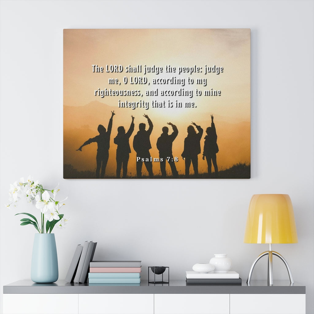 Scripture Walls Judge The People Psalms 7:8 Bible Verse Canvas Christian Wall Art Ready to Hang Unframed-Express Your Love Gifts