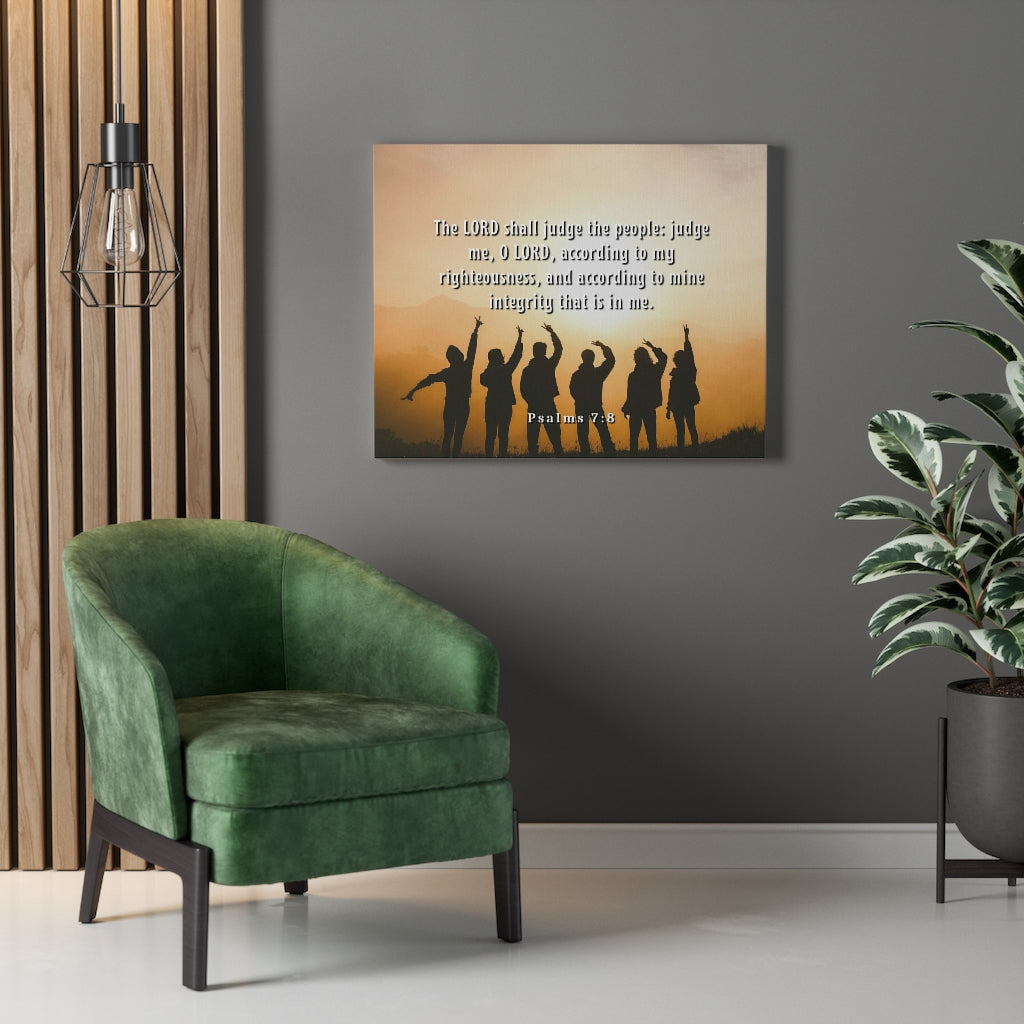 Scripture Walls Judge The People Psalms 7:8 Bible Verse Canvas Christian Wall Art Ready to Hang Unframed-Express Your Love Gifts