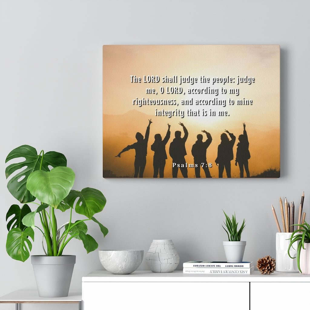 Scripture Walls Judge The People Psalms 7:8 Bible Verse Canvas Christian Wall Art Ready to Hang Unframed-Express Your Love Gifts