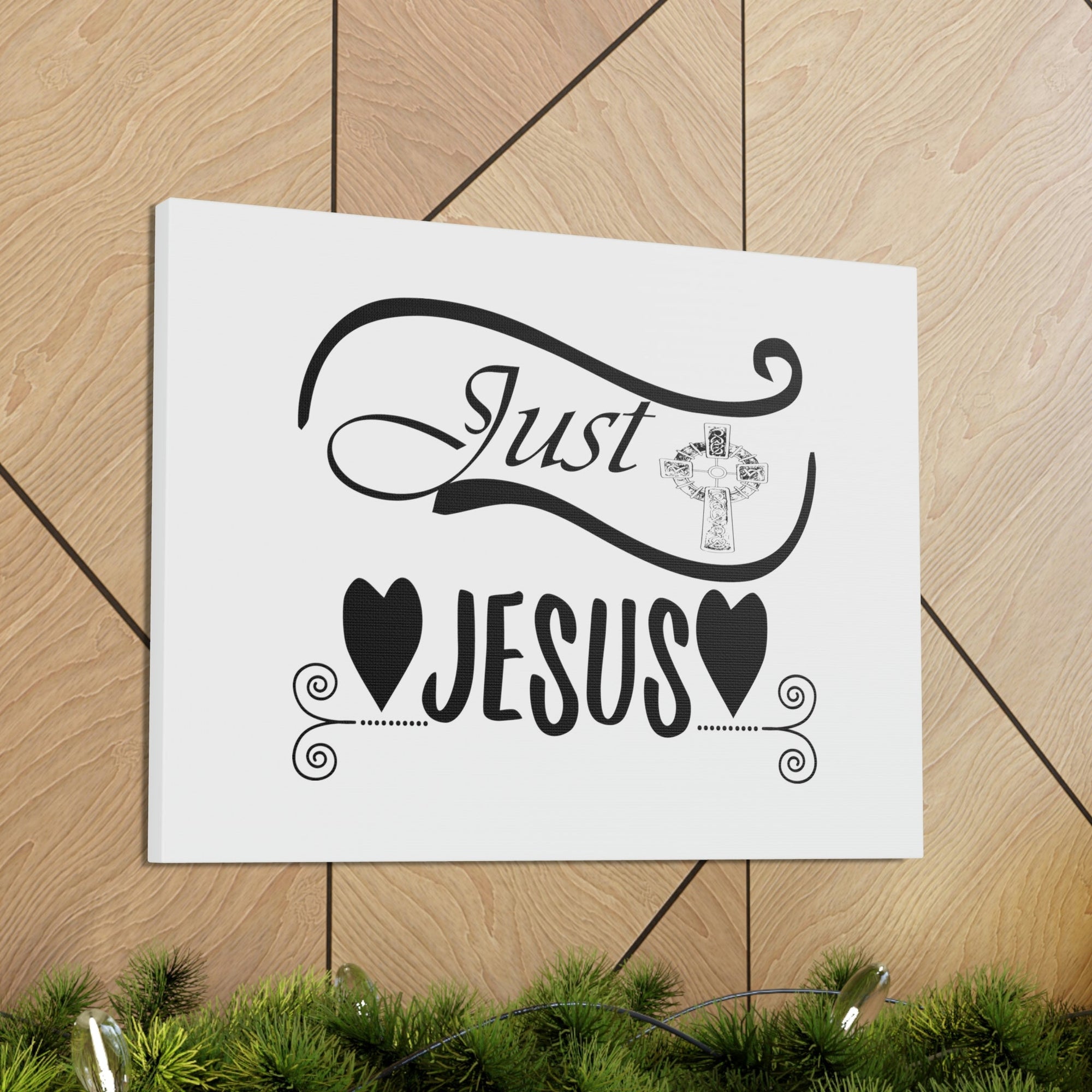 Scripture Walls Just Jesus John 14:6 Double Hearts Christian Wall Art Bible Verse Print Ready to Hang Unframed-Express Your Love Gifts